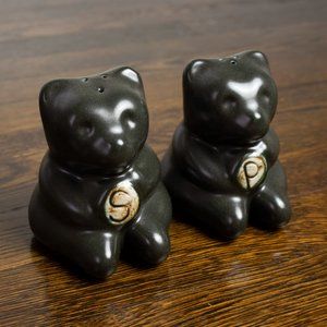 Pigeon River Pottery Black Bear Salt & Pepper Shakers